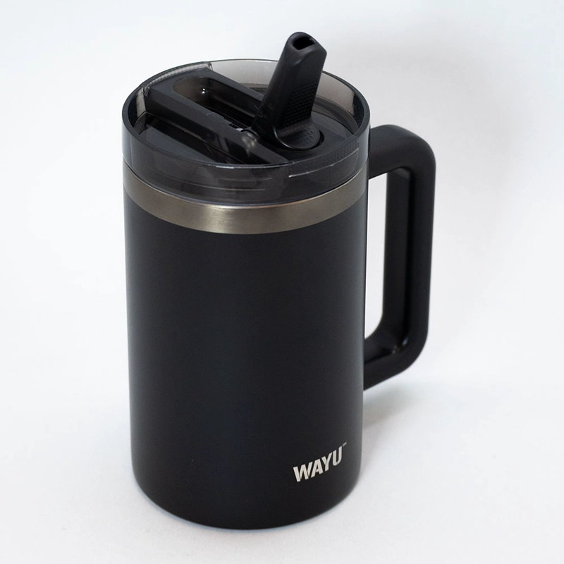 MUG 650 ML BLACK INSULATED MATTTE WAYU - 4