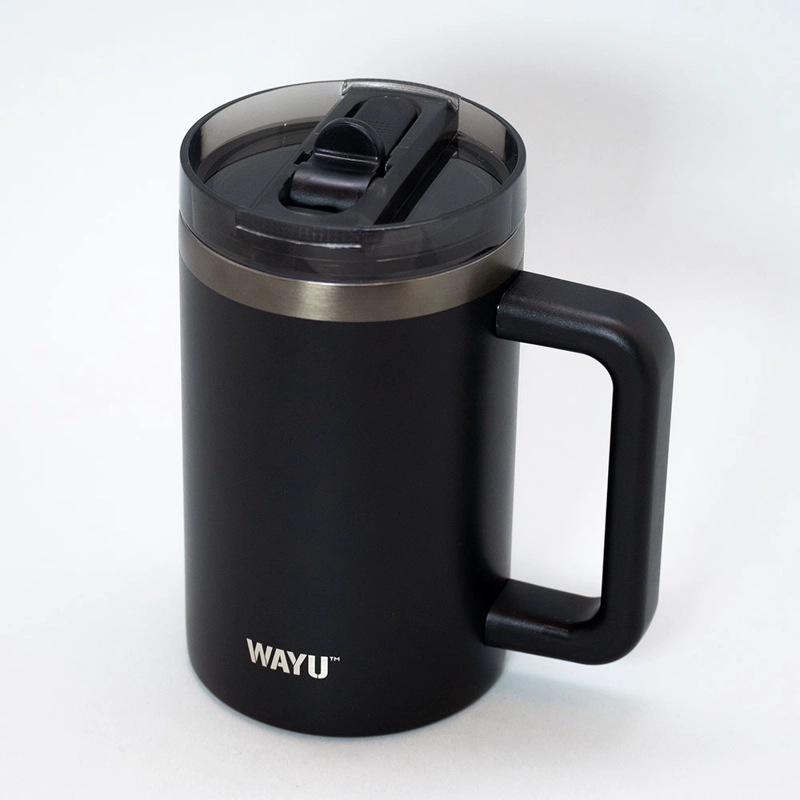 MUG 650 ML BLACK INSULATED MATTTE WAYU - 5