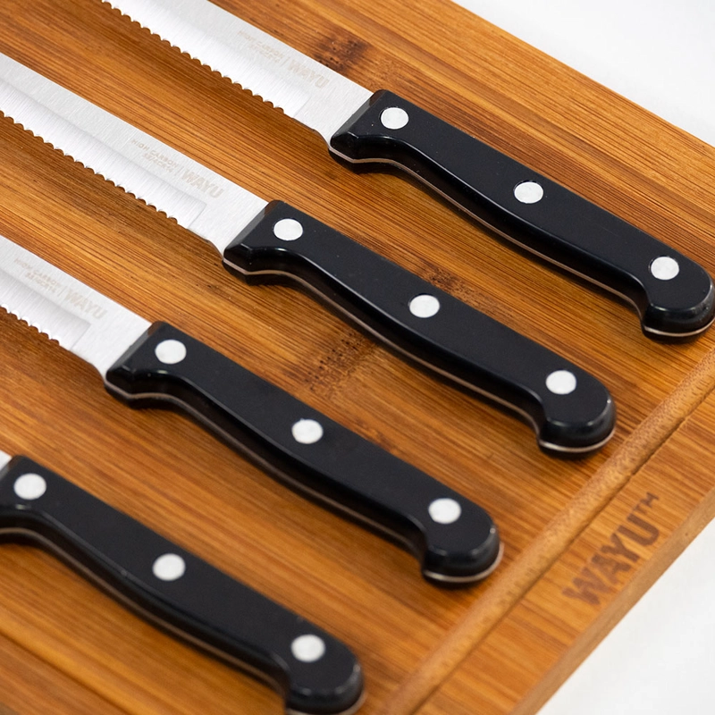 SET 4 CUCHILLOS + TABLA BAMBOO - 2
