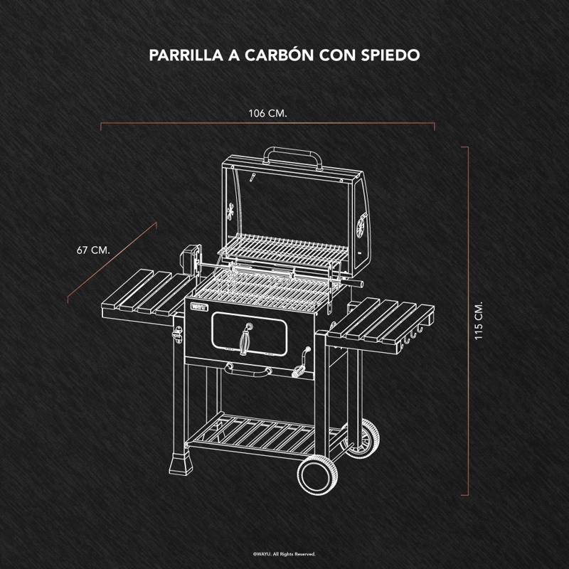 PARRILLA A CARBON CON SPIEDO - 3