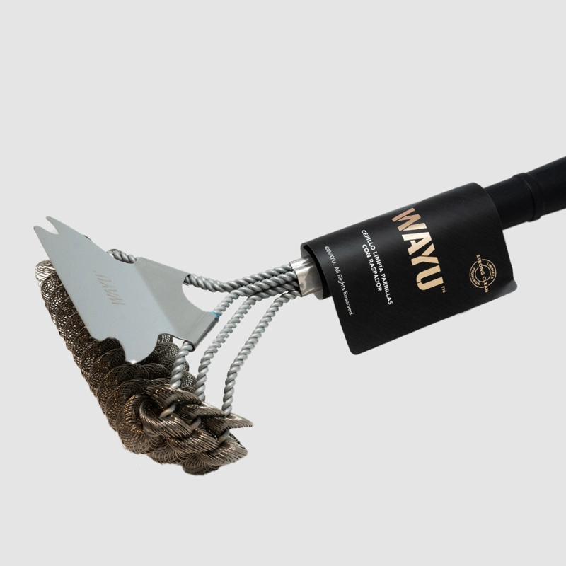 CEPILLO LIMPIA PARRILLAS CON RASPADOR WAYU - 4