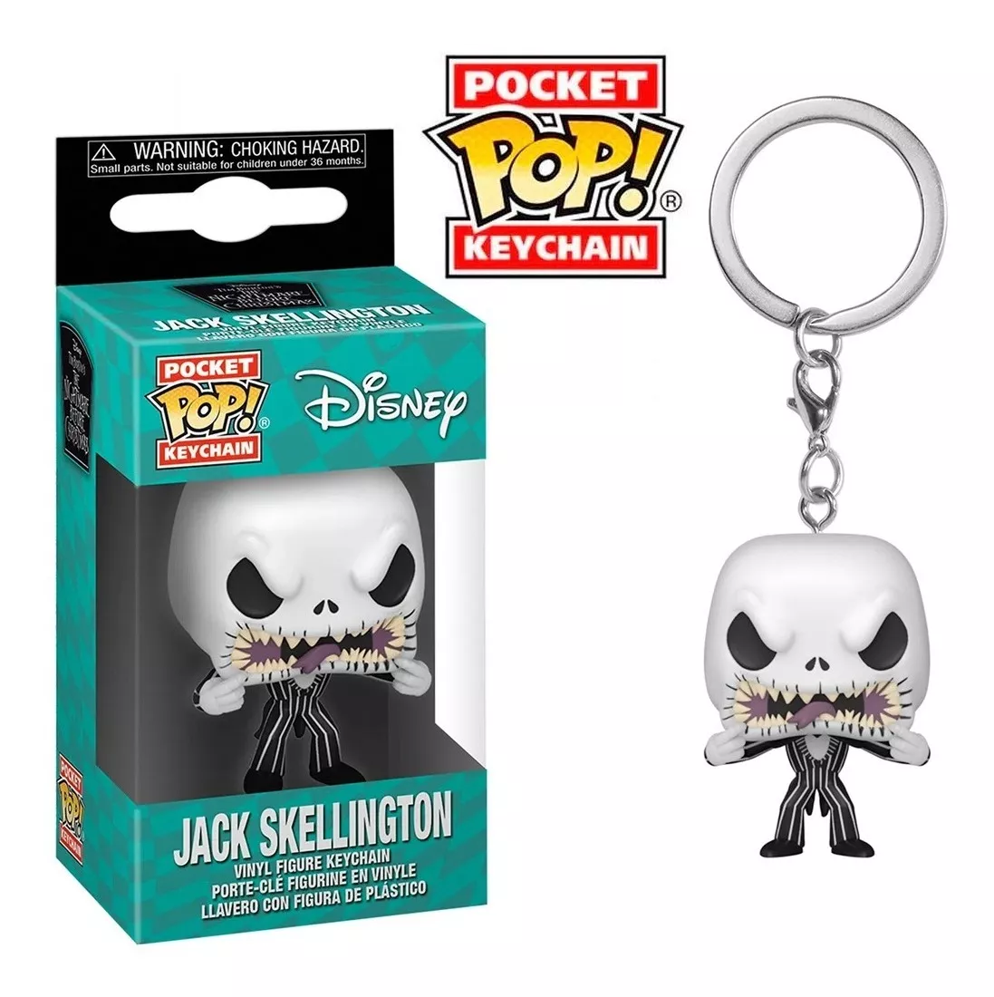 FUNKO POP NEGRO LLAVERO DISNEY - JACK SKELLINTONG SCARY FACE - 1