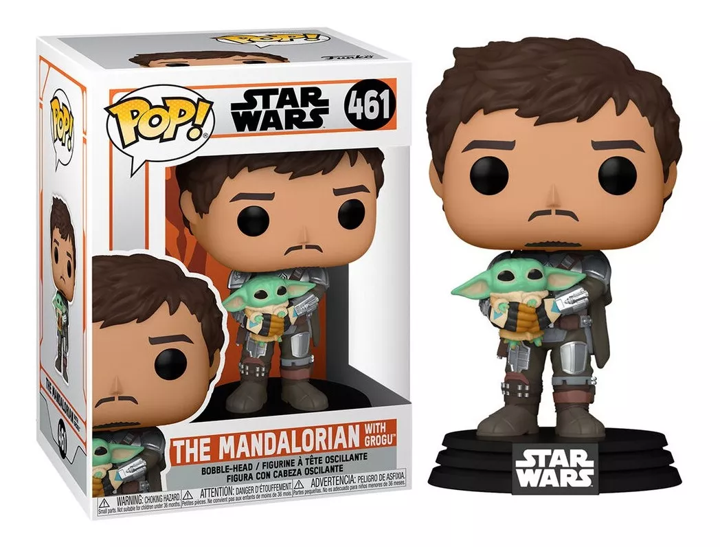 FUNKO POP NEGRO STAR WARS THE MANDALORIAN MANDO CON BABY YODA #461 - 3