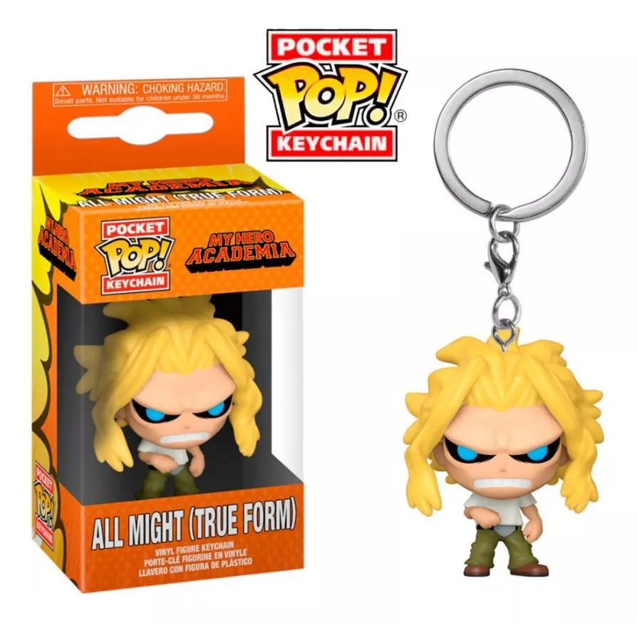 FUNKO POP NEGRO LLAVERO MY HERO ACADEMIA - ALL MIGHT TRUE FORM - 1