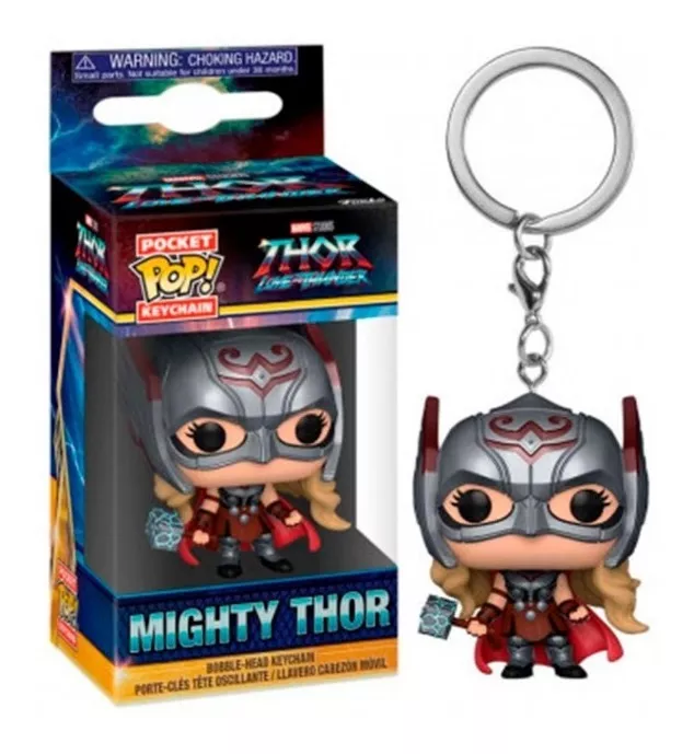 FUNKO POP NEGRO LLAVERO MARVEL - THOR LOVE THUNDER - MIGHTY THOR - 1
