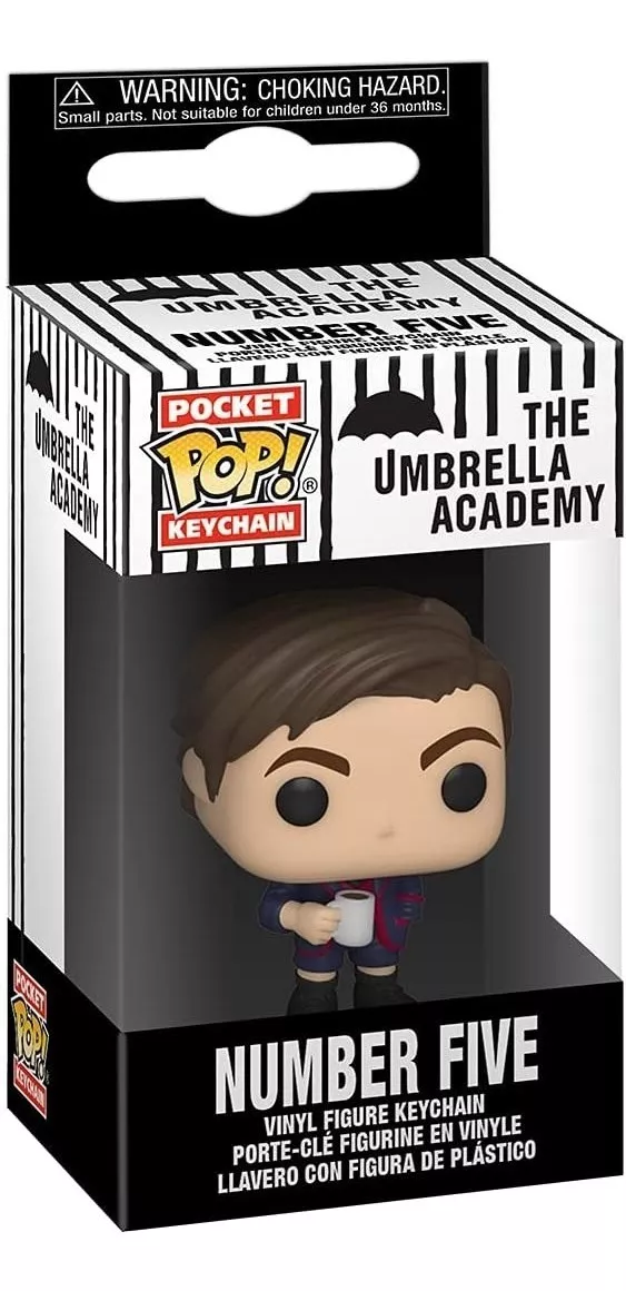 FUNKO POP NEGRO ! LLAVERO: UMBRELLA ACADEMY - NÚMERO 5 - 1