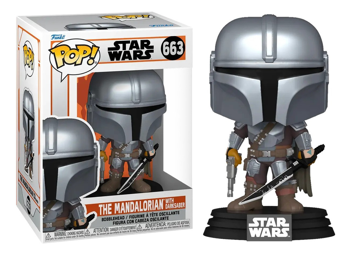 FUNKO POP - STAR WARS - MANDALORIAN WITH DARKSABER (663) - 1