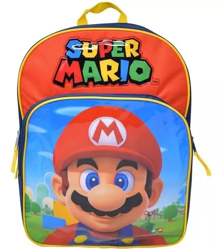 MOCHILA BIOWORLD LICENCIADA - ROSTRO SUPER MARIO - 1