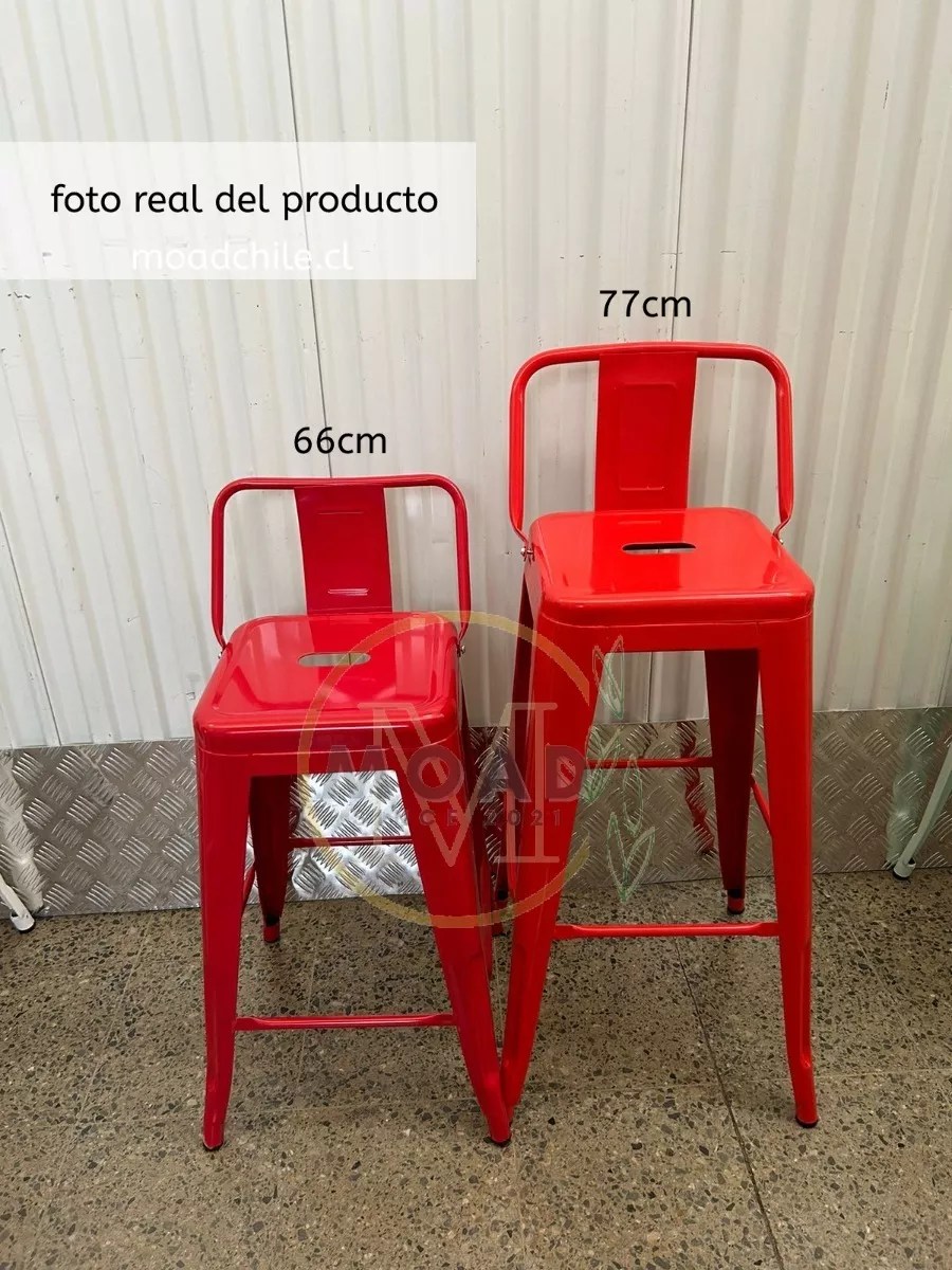 PACK X4 TABURETE METÁLICO CON RESPALDO TOLIX 66CM - 3
