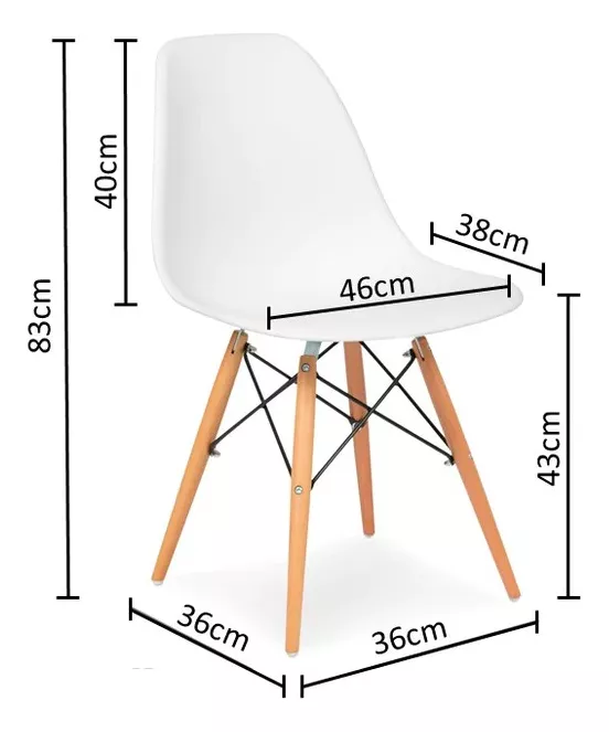 SILLA DE COMEDOR EAMES CLASICA ESTRUCTURA PVC COLORES - 5