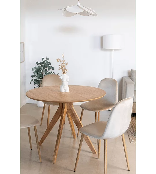 SILLA DE COMEDOR TERCIOPELO VELVET PATAS HIERRO MADERA - 6