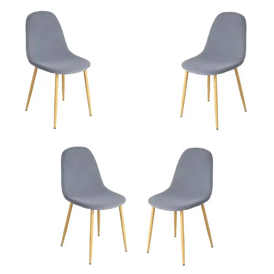 SILLA DE COMEDOR TERCIOPELO VELVET PATAS HIERRO MADERA - 7