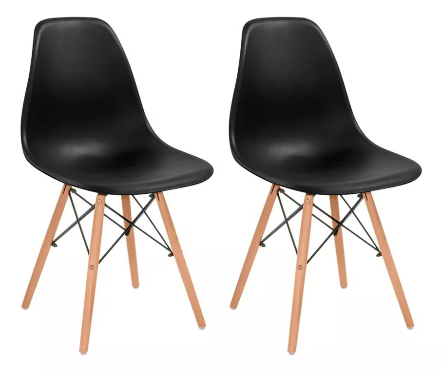 PACK X2 SILLA DE COMEDOR EAMES CLASICA ESTRUCTURA PVC - 1
