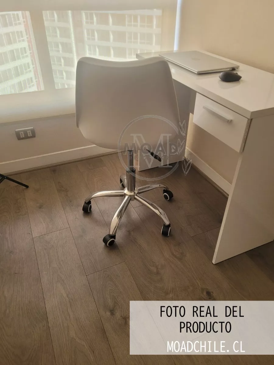 SILLA ESCRITORIO BLANCA TULIP PATAS ACERO CROMADO - 5