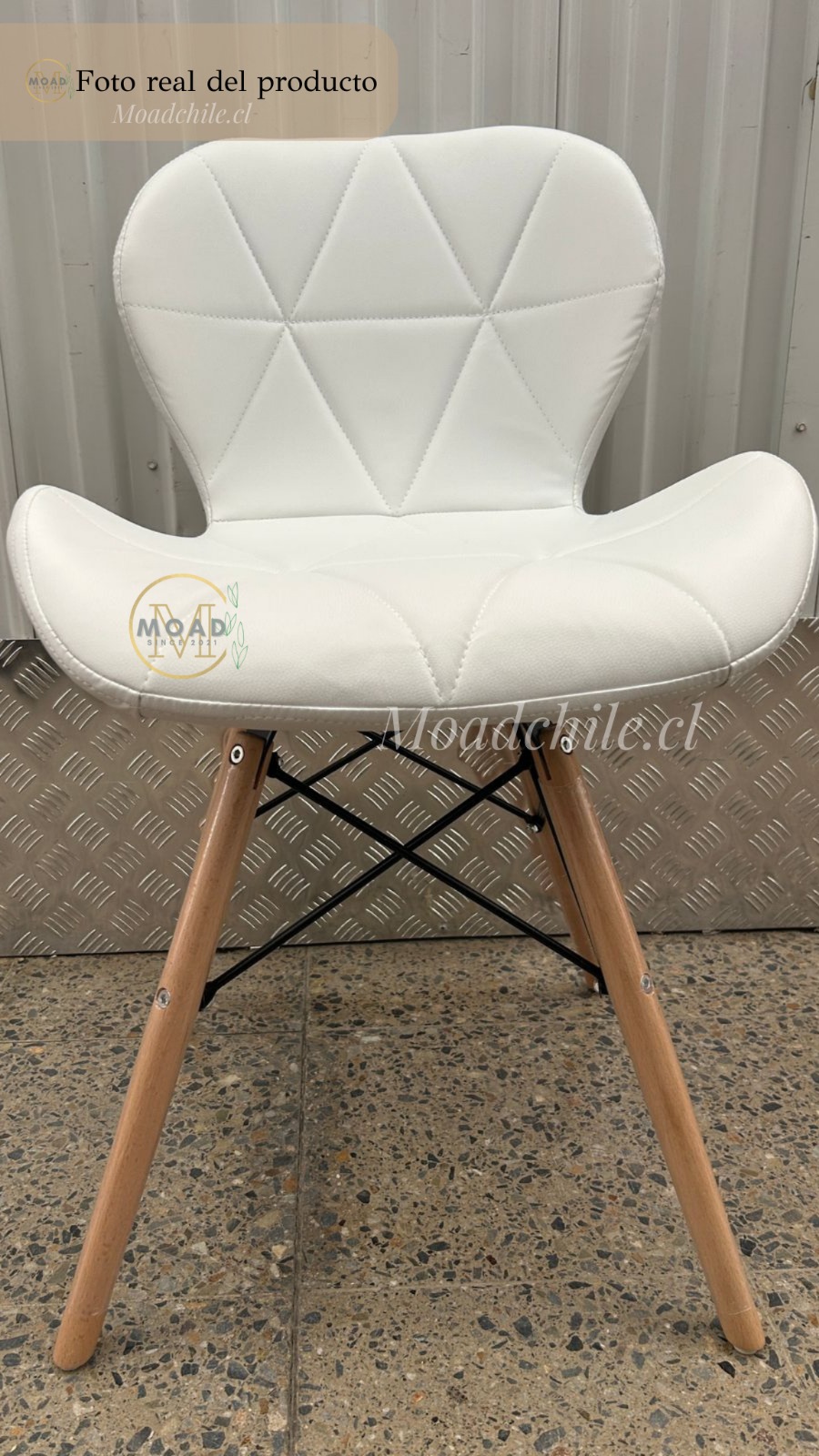SILLA BLANCA AVIADOR MARIPOSA RADAR PATAS DE MADERA - 2