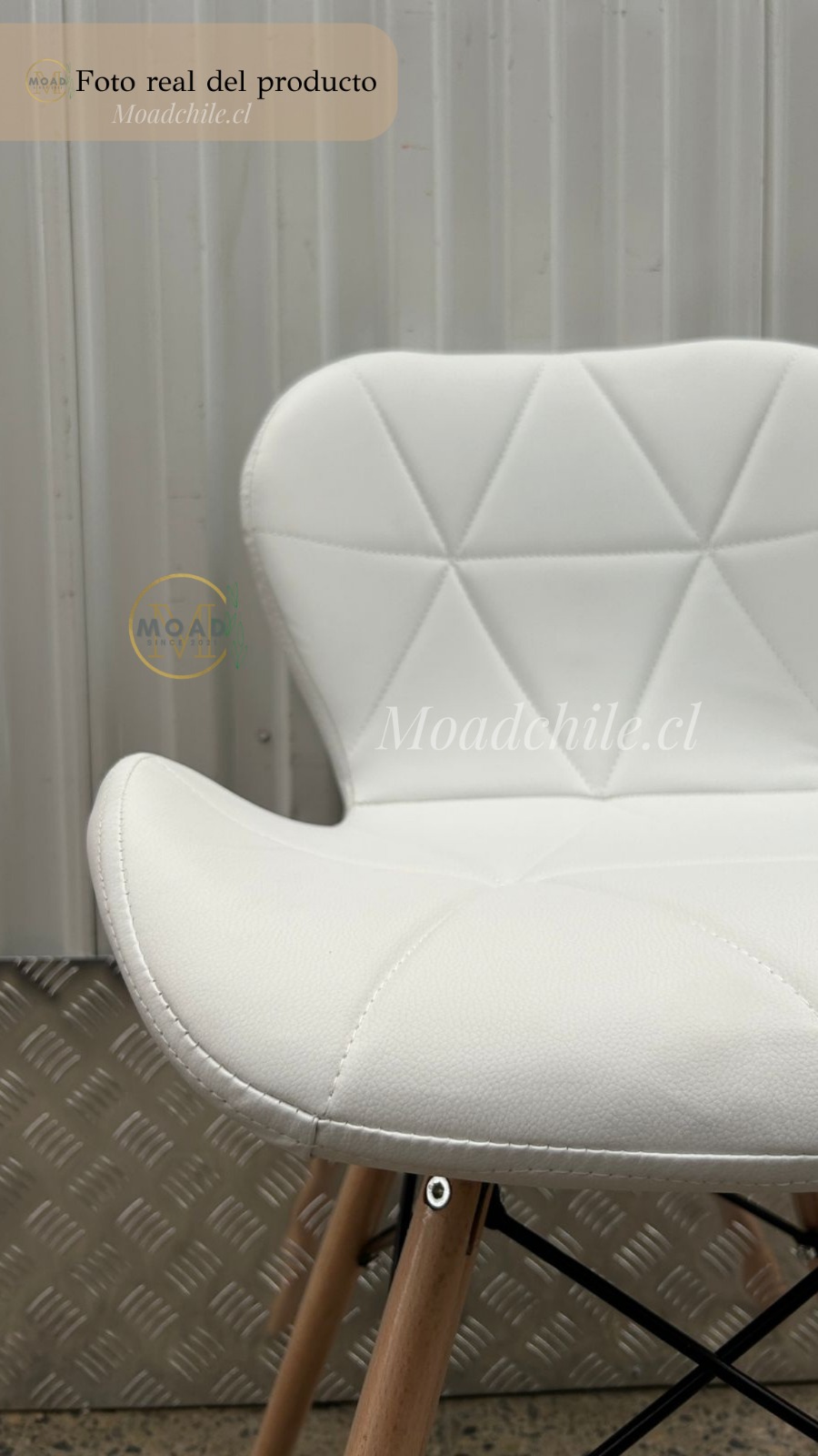 SILLA BLANCA AVIADOR MARIPOSA RADAR PATAS DE MADERA - 5