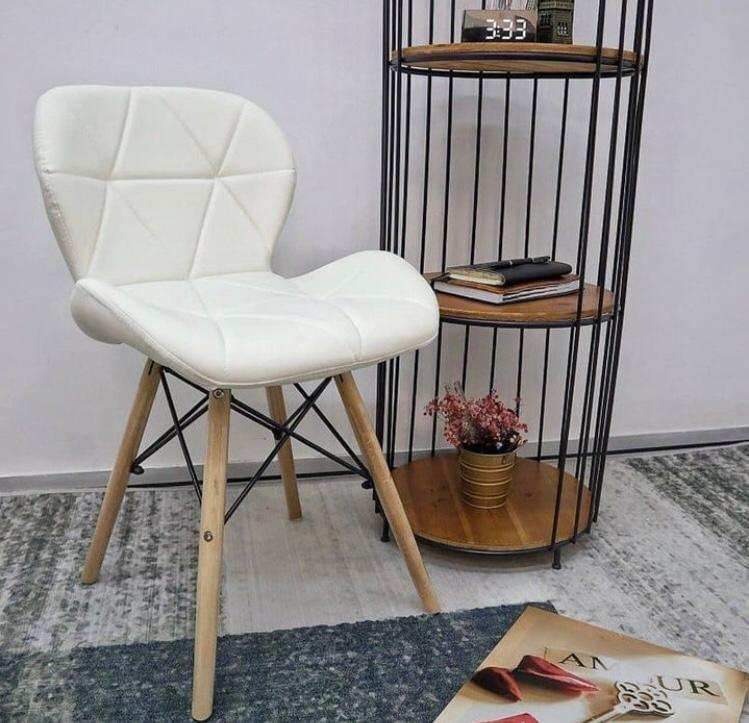 SILLA BLANCA AVIADOR MARIPOSA RADAR PATAS DE MADERA - 7