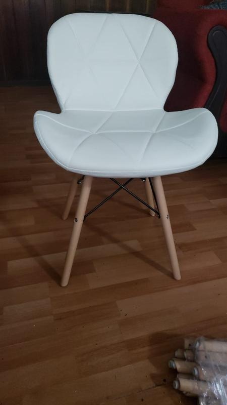 SILLA BLANCA AVIADOR MARIPOSA RADAR PATAS DE MADERA - 8