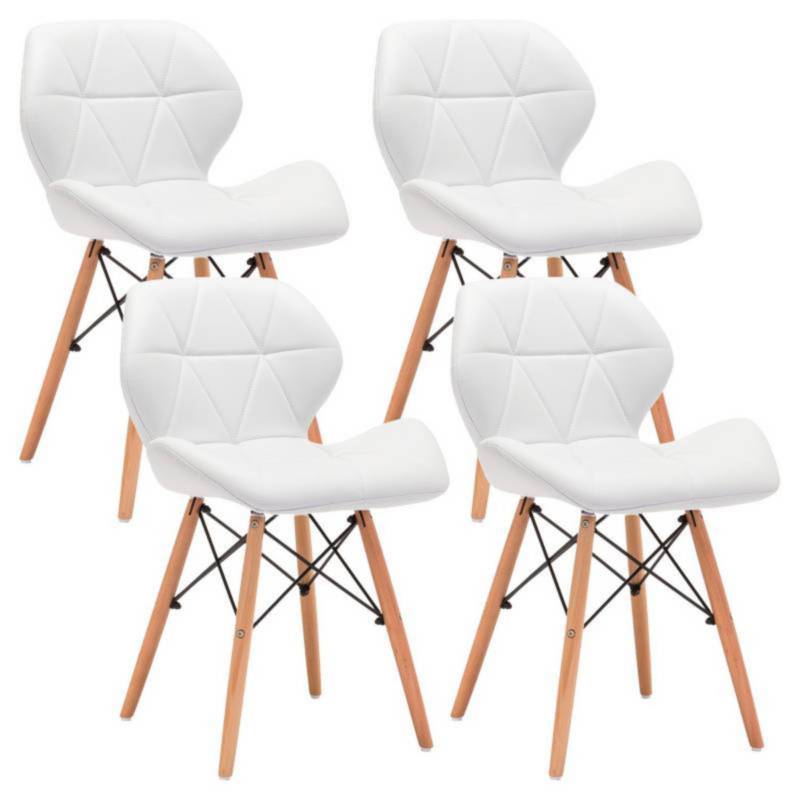 SILLA BLANCA AVIADOR MARIPOSA RADAR PATAS DE MADERA - 9