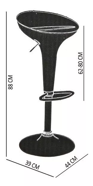SILLA DE BAR MDESIGN NEGRO ACRÍLICO HIDRÁULICA - 3