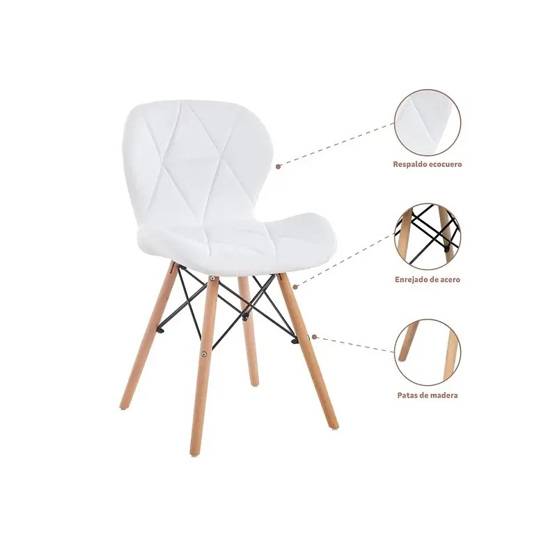 SILLA EAMES RADAR ACOLCHADA PARA COMEDOR - 6