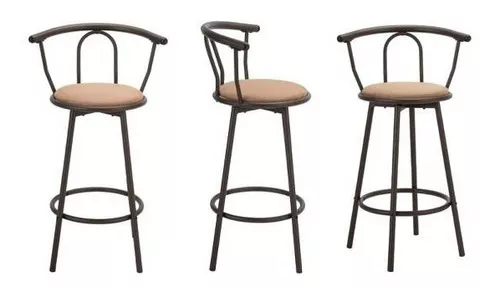 SILLA BAR ALTA GIRATORIA 360° / ELEGANTE/ MODERNA/ RESISTENT COLOR CAFE - 2