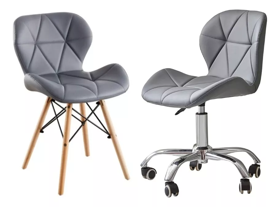 PACK MANICURISTA MARIPOSA CON SILLA FIJA RADAR EAMES GRIS - 1