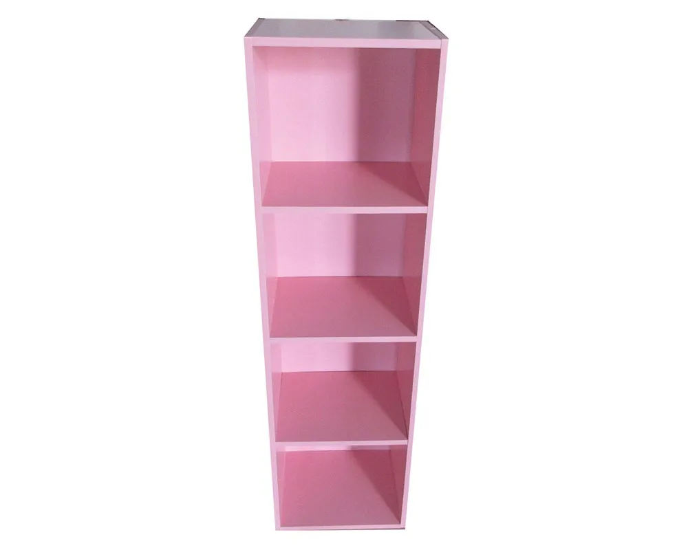 LIBRERO DE 4 ESPACIOS DE MADERA ROSA - 1