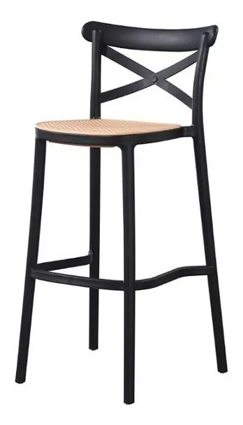 TABURETE DE BAR ELEGANTE NEGRO - 1