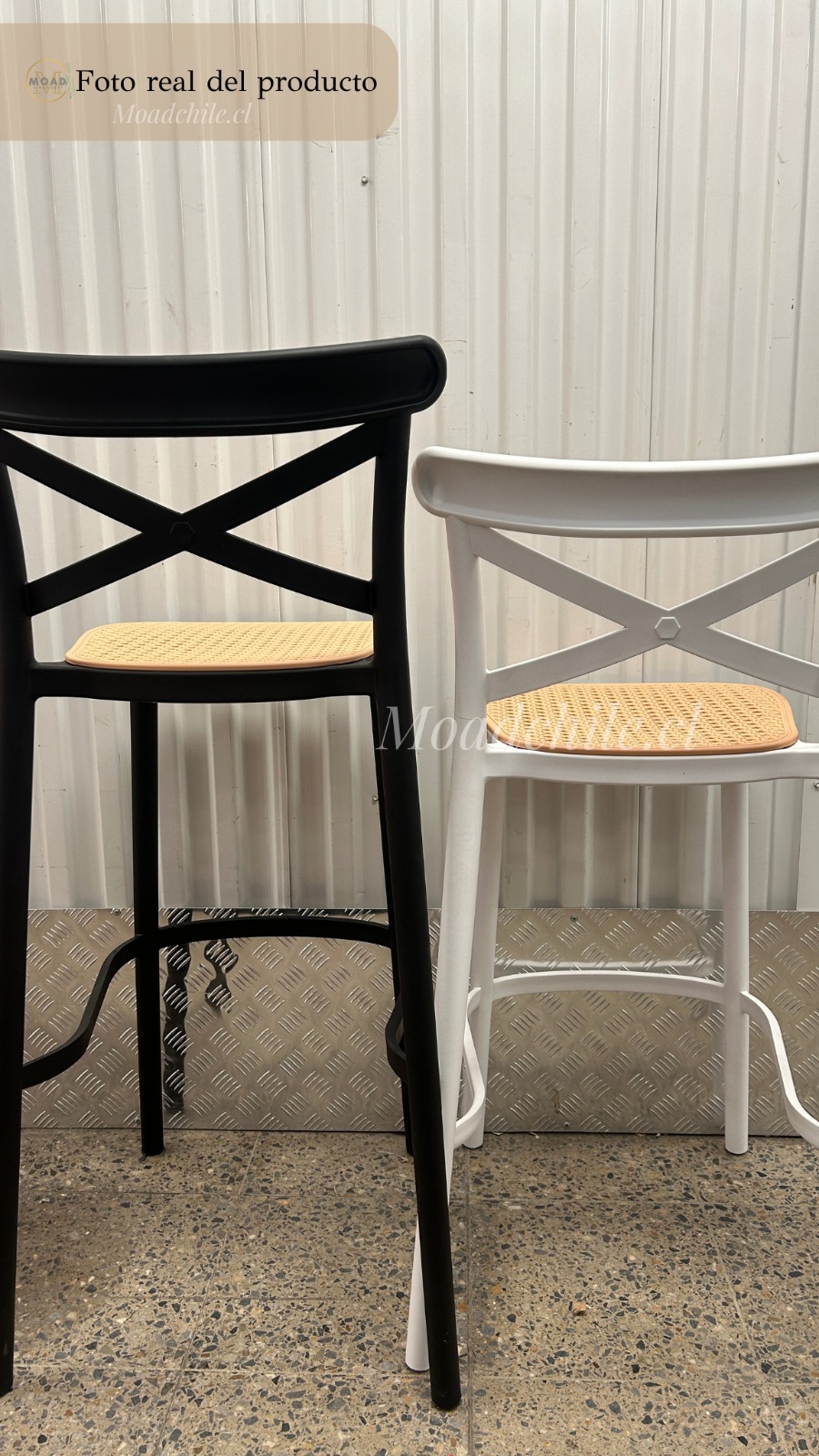 TABURETE DE BAR ELEGANTE NEGRO - 4