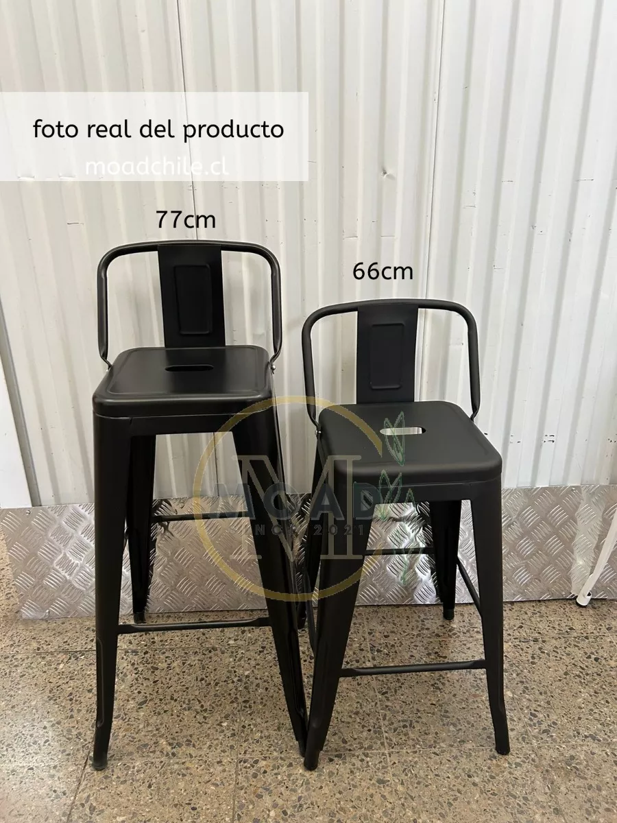 PACK X4 PISO TABURETE TOLIX NEGRO 66CM - 2