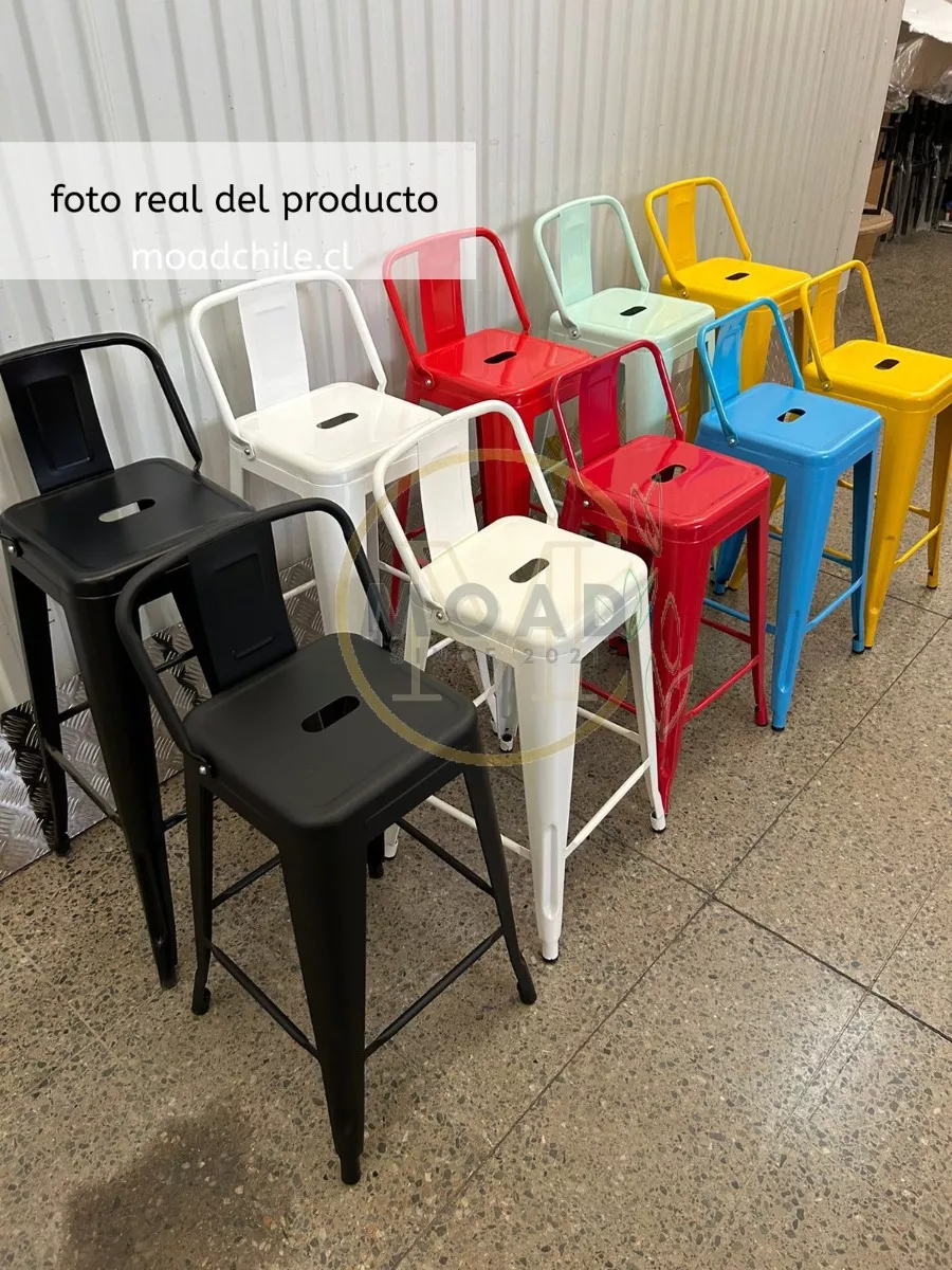 PACK X4 PISO TABURETE TOLIX NEGRO 66CM - 4