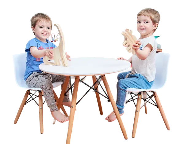 SET COMEDOR KIDS MESA Y 2 BUTACAS- BLANCO - 2