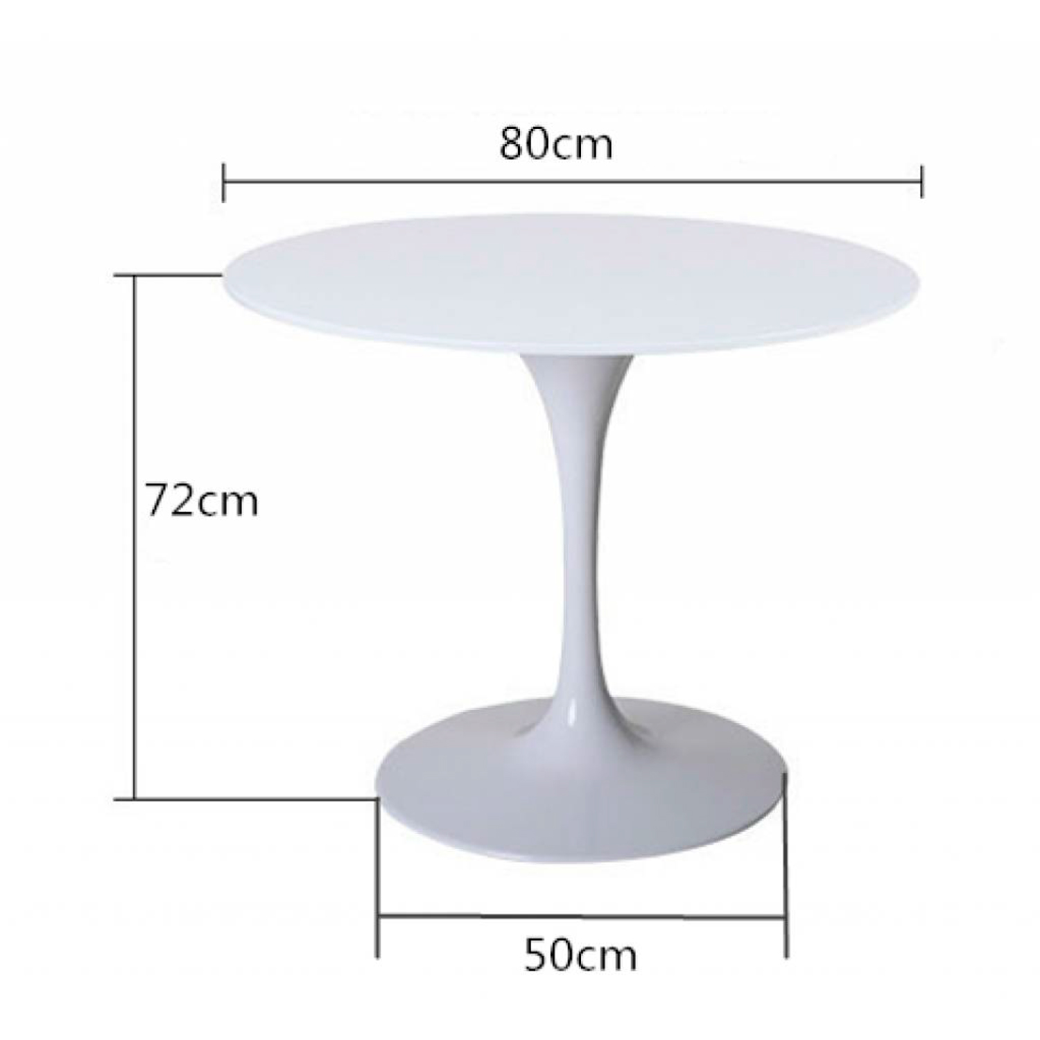 MESA COMEDOR MOAD003 TULIP 80CM ACERO - 3
