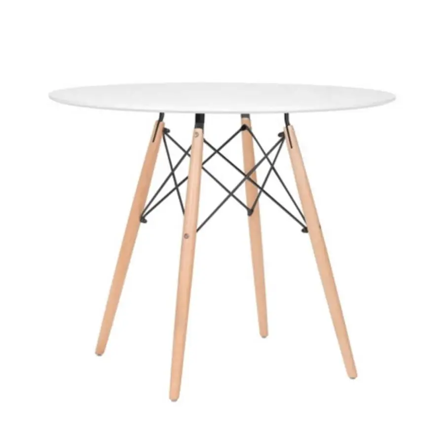 MESA COMEDOR MOAD7415 ROUND 80CM BLANCO MADERA - 1