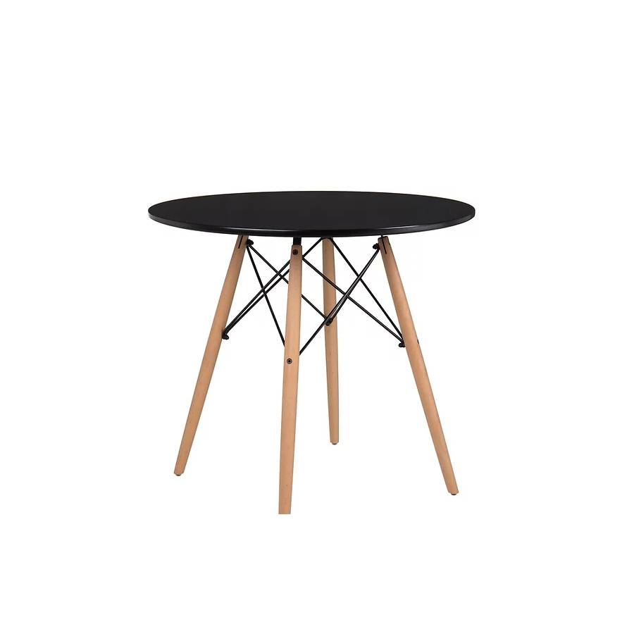 MESA COMEDOR MOAD25874 ROUND 80CM NEGRO MADERA - 1
