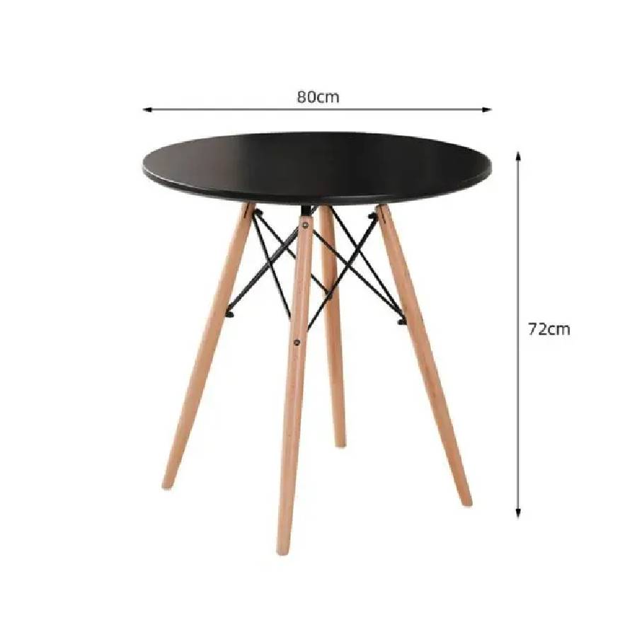 MESA COMEDOR MOAD25874 ROUND 80CM NEGRO MADERA - 3