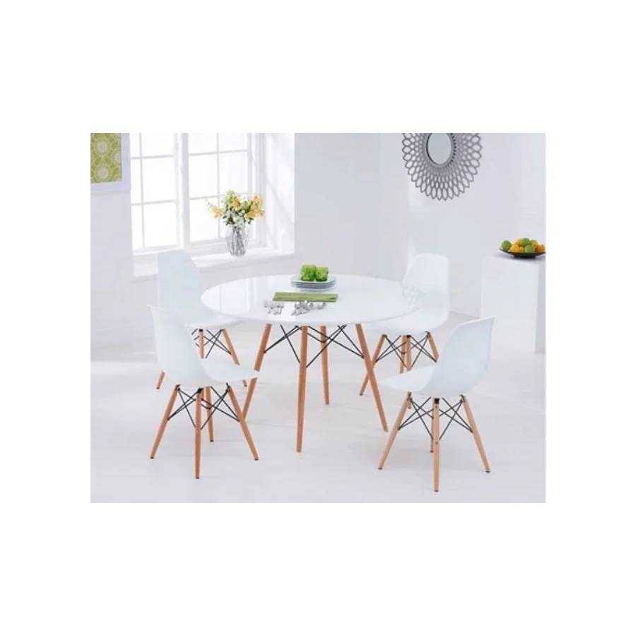 MESA COMEDOR MOAD23489 ROUND 100CM BLANCO MADERA - 2