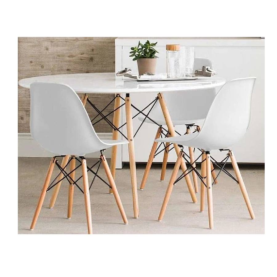 MESA COMEDOR MOAD23489 ROUND 100CM BLANCO MADERA - 3