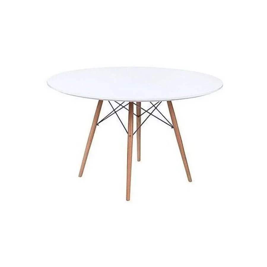 MESA COMEDOR MOAD23489 ROUND 100CM BLANCO MADERA - 4