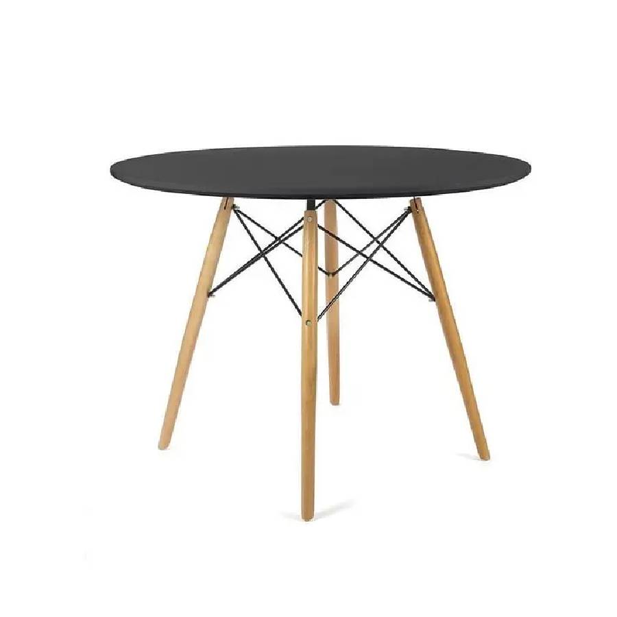MESA COMEDOR MOAD254988 ROUND 100CM NEGRO MADERA - 1