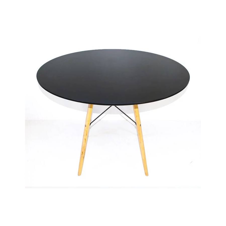 MESA COMEDOR MOAD254988 ROUND 100CM NEGRO MADERA - 2