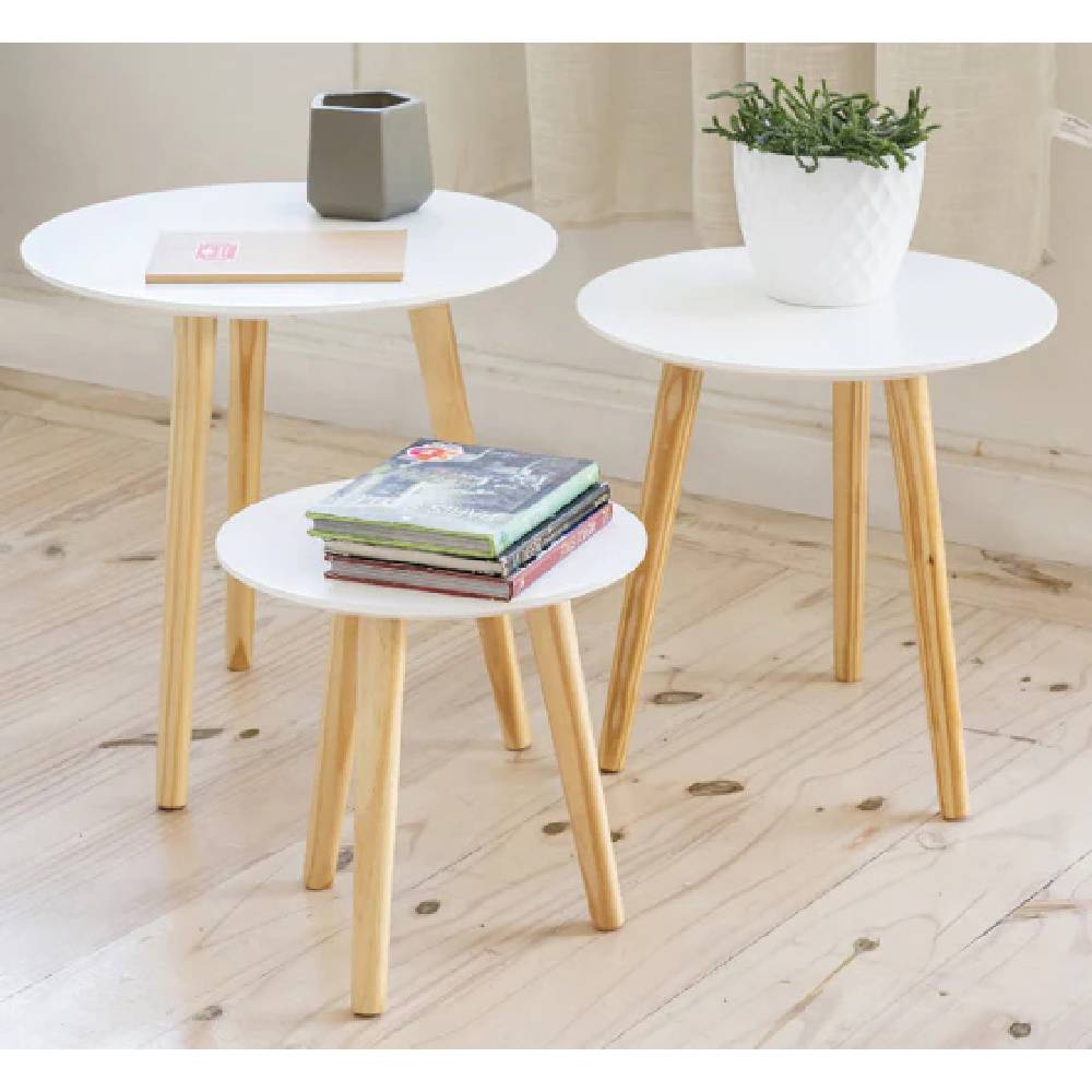 SET 3 MESAS MOAD257443 GRAPE CENTRO/LATERAL BLANCO - 2