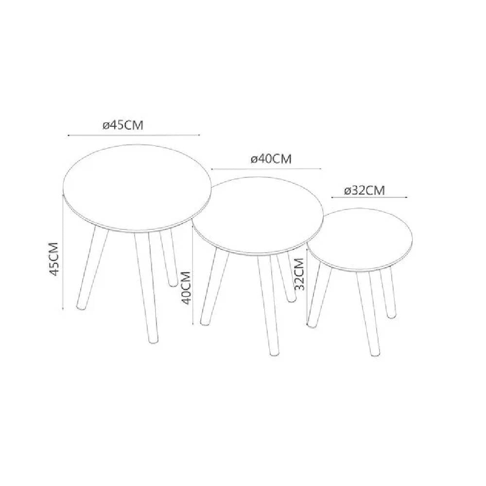 SET 3 MESAS MOAD257443 GRAPE CENTRO/LATERAL BLANCO - 3