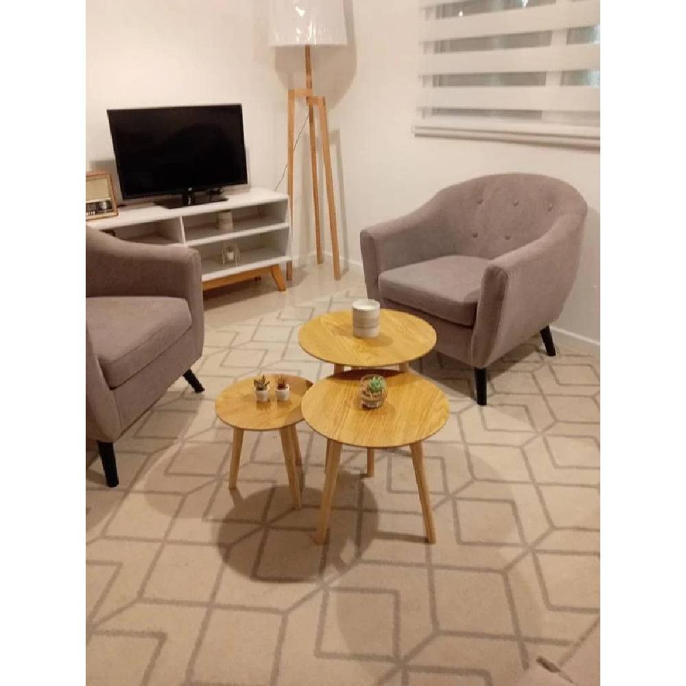SET 3 MESAS MOAD741577 GRAPE CENTRO/LATERAL NATURAL - 2