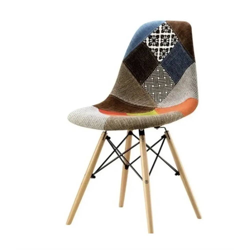 SILLA PATCHWORK MULTICOLOR EAMES NARANJA - 1