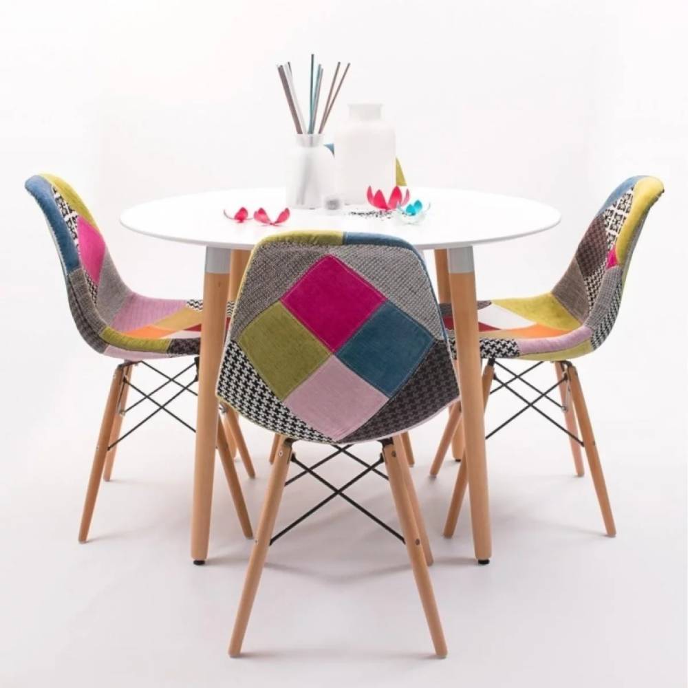 SILLA PATCHWORK MULTICOLOR EAMES NARANJA - 4