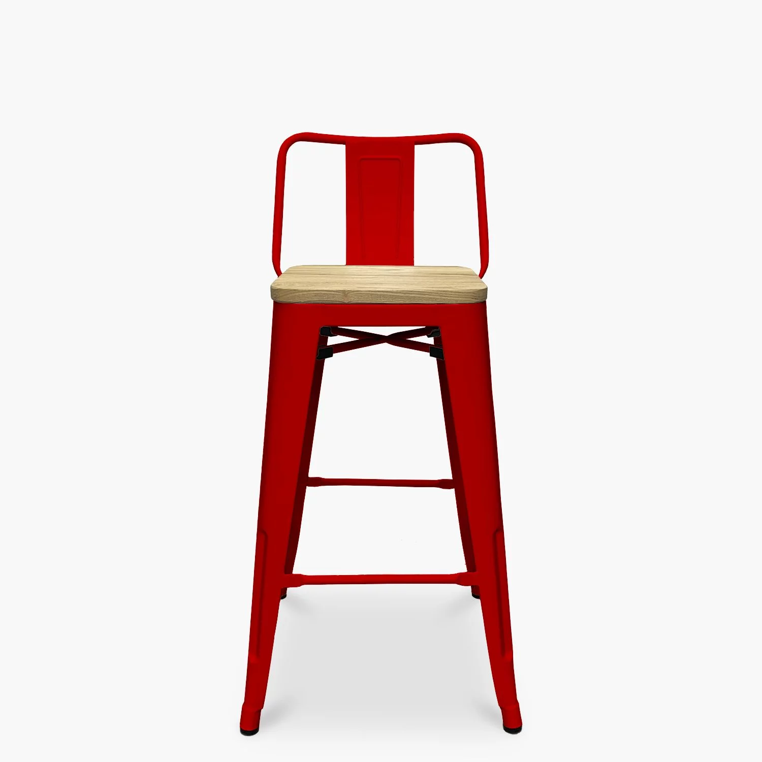PACK 4 TABURETES TOLIX MADERA (66CM) ROJO - 2