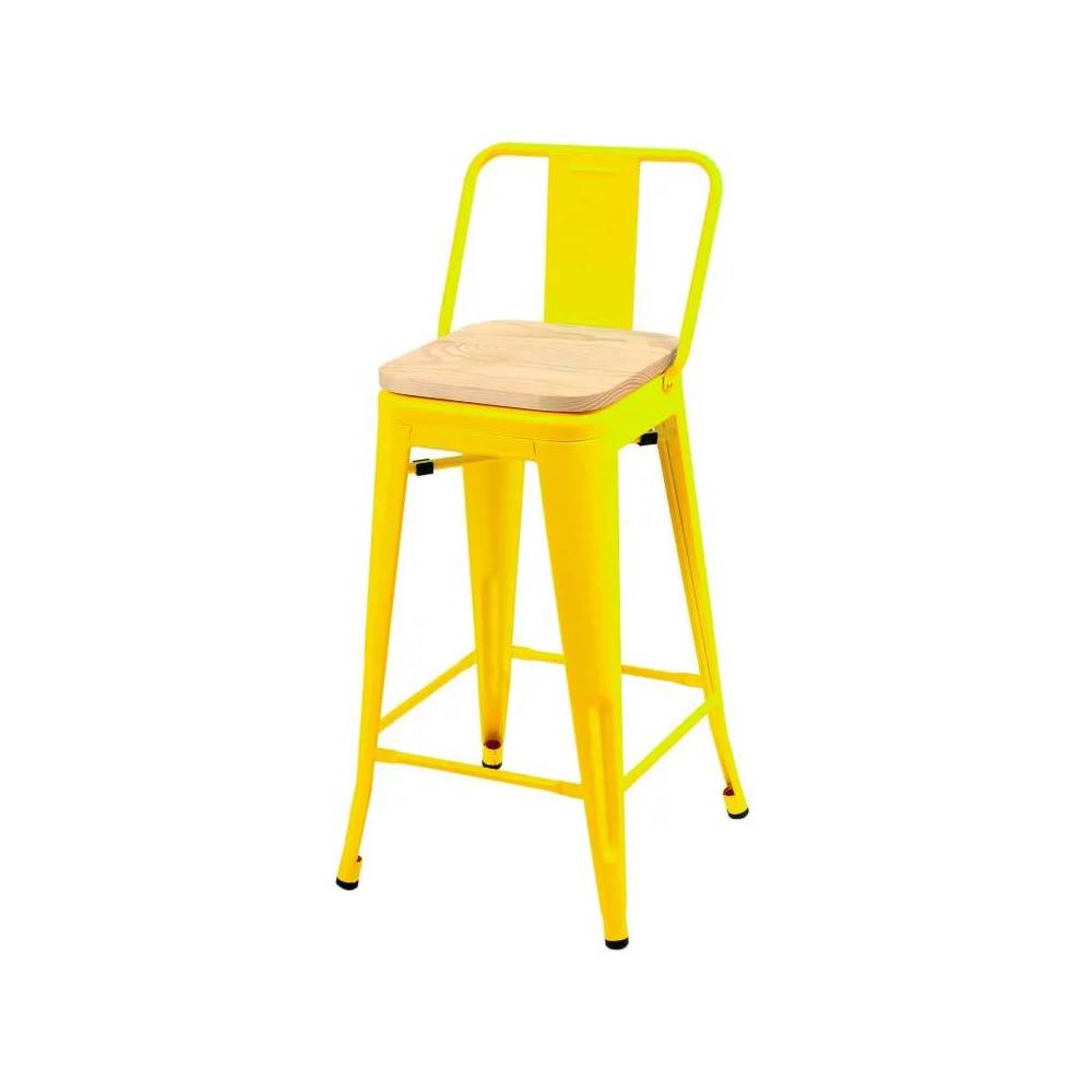TABURETE TOLIX MADERA (77CM) AMARILLO - 1