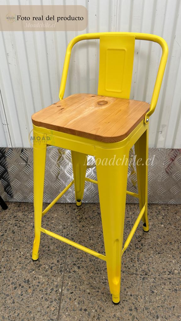 TABURETE TOLIX MADERA (77CM) AMARILLO - 2